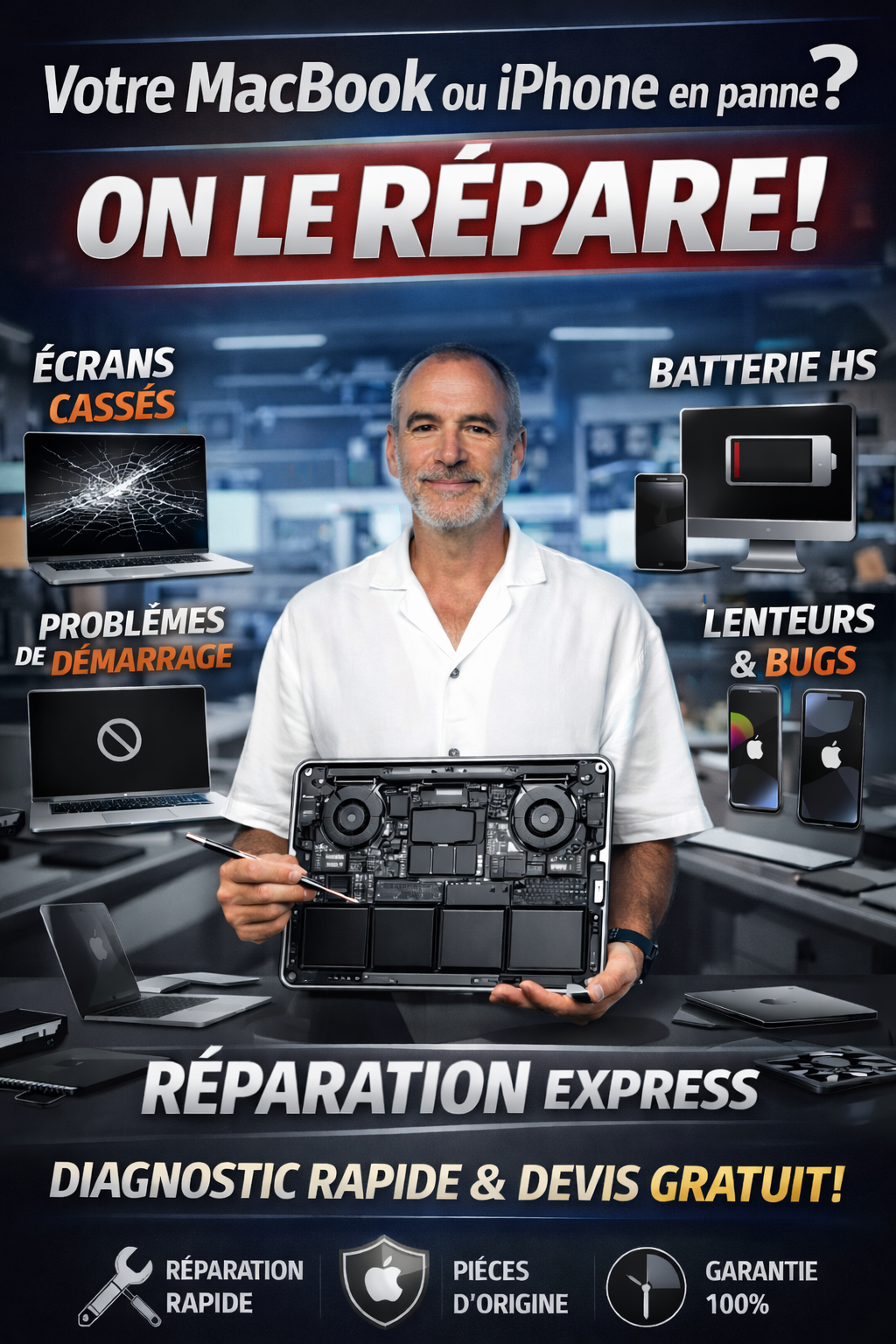 Marcelo Dantas Avelino, fondateur Alosys Conseil – expert réparation Mac et MacBook à Saint-Nazaire depuis 1995 – micro-soudure carte mère Apple Loire-Atlantique